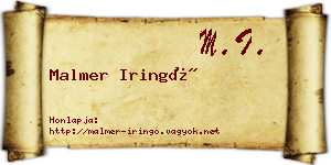 Malmer Iringó névjegykártya